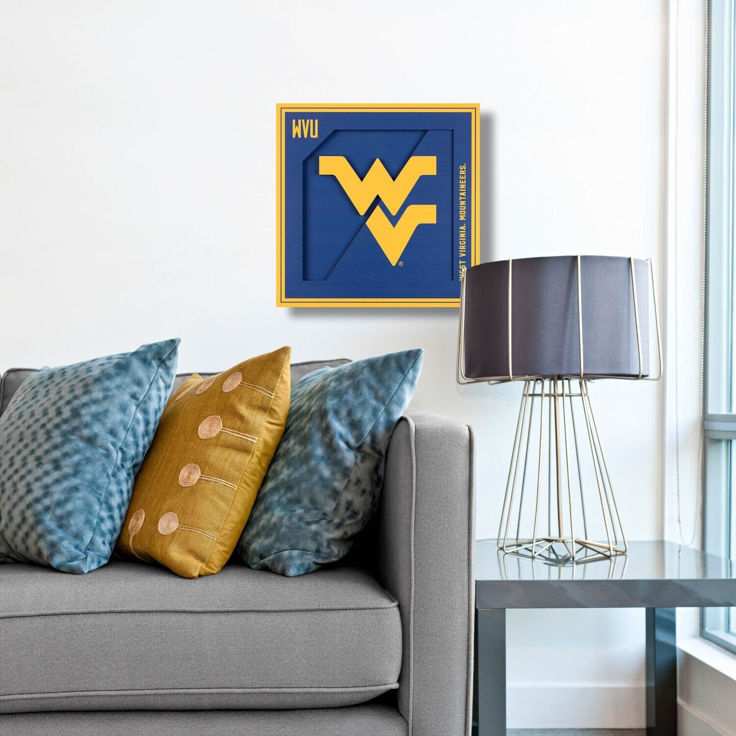 West Virginia Mountaineers 12" x 12" 3D Logo Series Wall Art