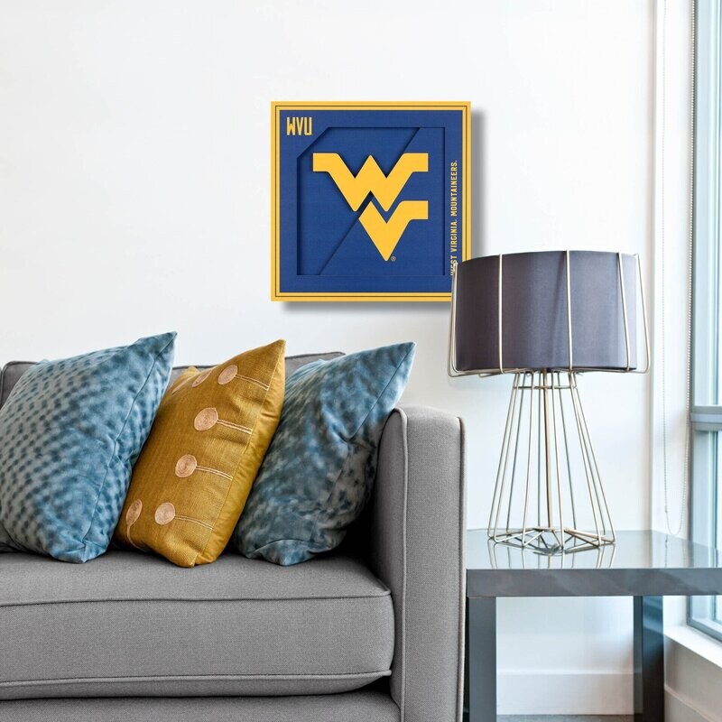 West Virginia Mountaineers 12" x 12" 3D Logo Series Wall Art