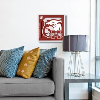 Mississippi State Bulldogs 12" x 12" 3D Logo Series Wall Art