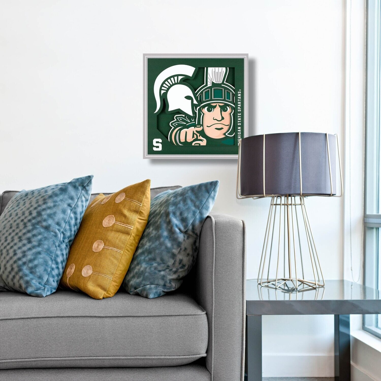 Michigan State Spartans 12" x 12" 3D Logo Series Wall Art