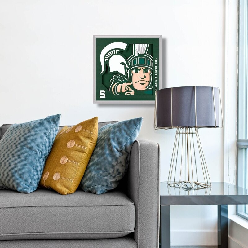 Michigan State Spartans 12" x 12" 3D Logo Series Wall Art