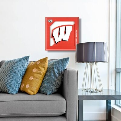 Wisconsin Badgers 12" x 12" 3D Logo Series Wall Art