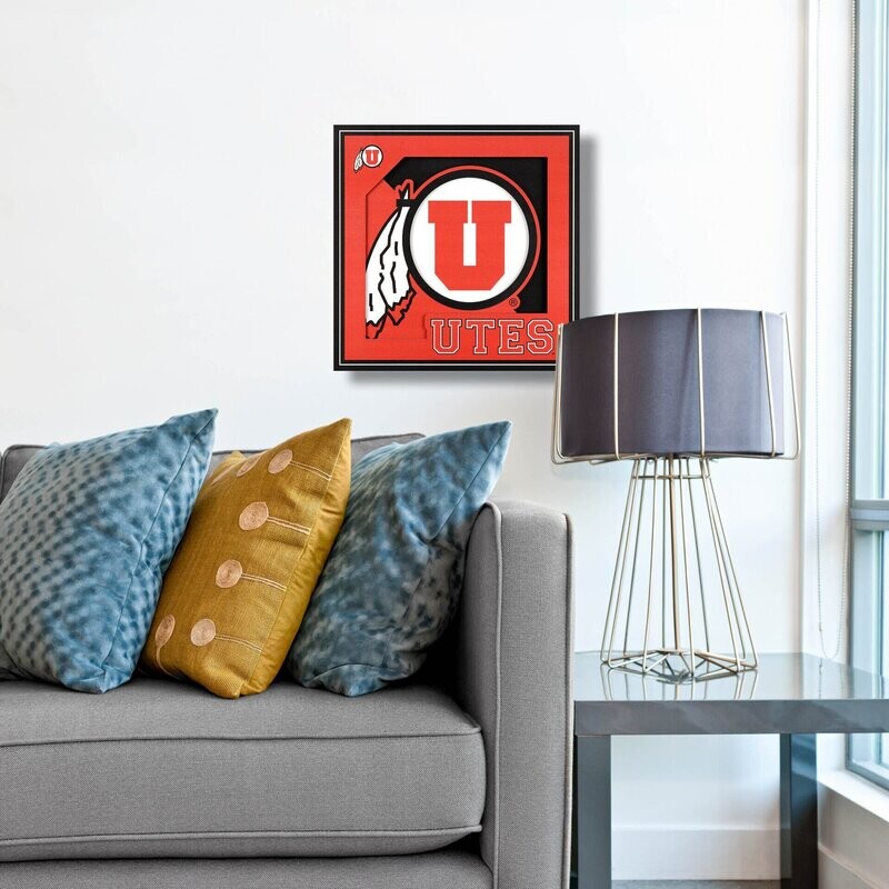 Utah Utes 12" x 12" 3D Logo Series Wall Art