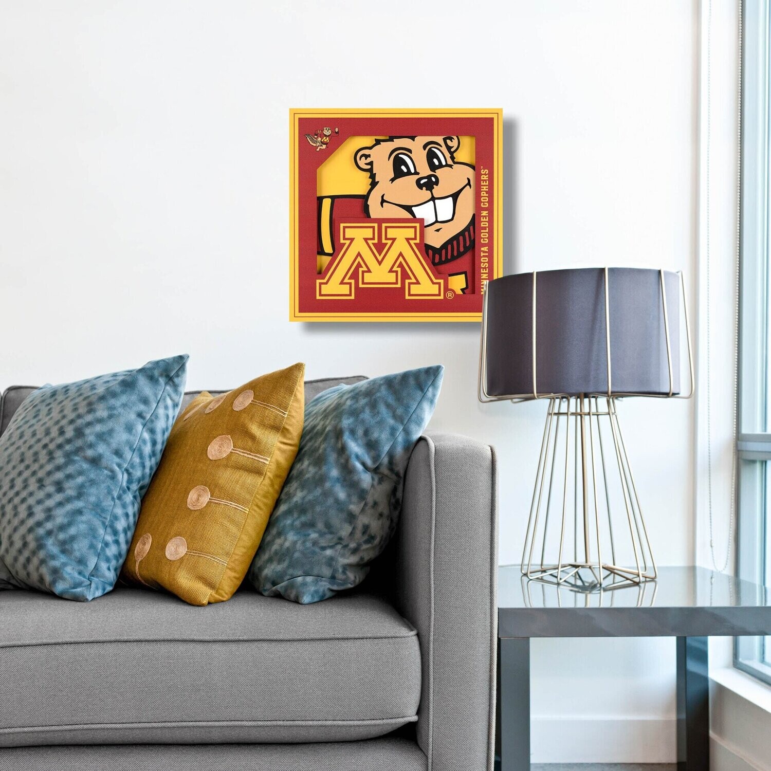 Minnesota Golden Gophers 12" x 12" 3D Logo Series Wall Art