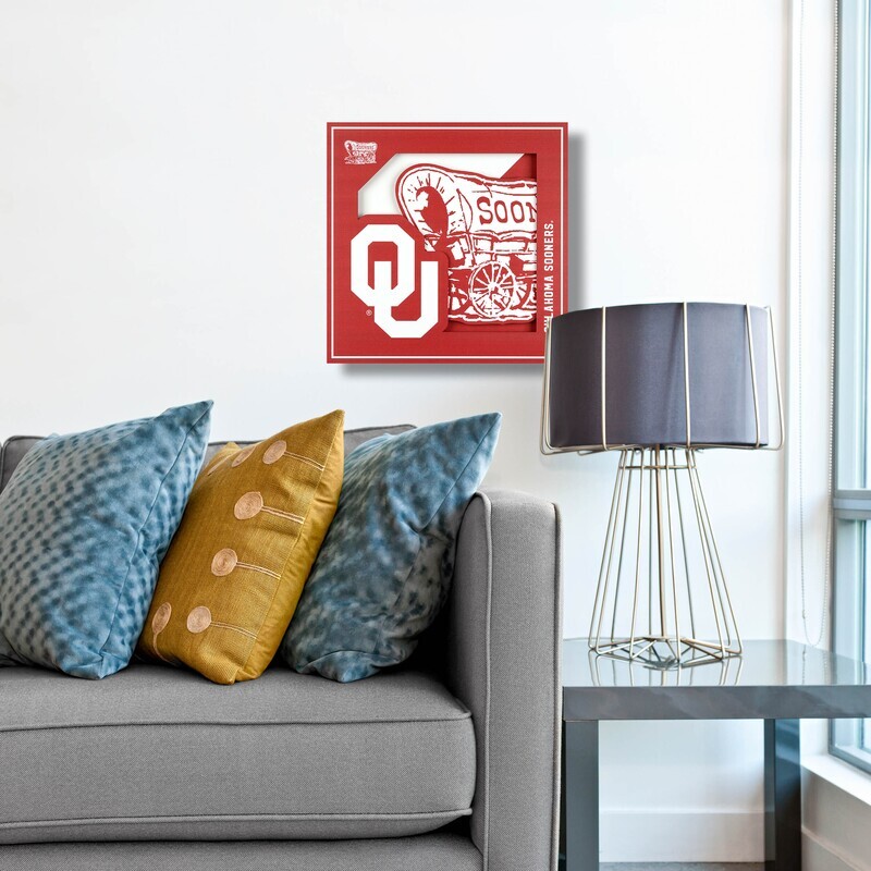 Oklahoma Sooners 12" x 12" 3D Logo Series Wall Art