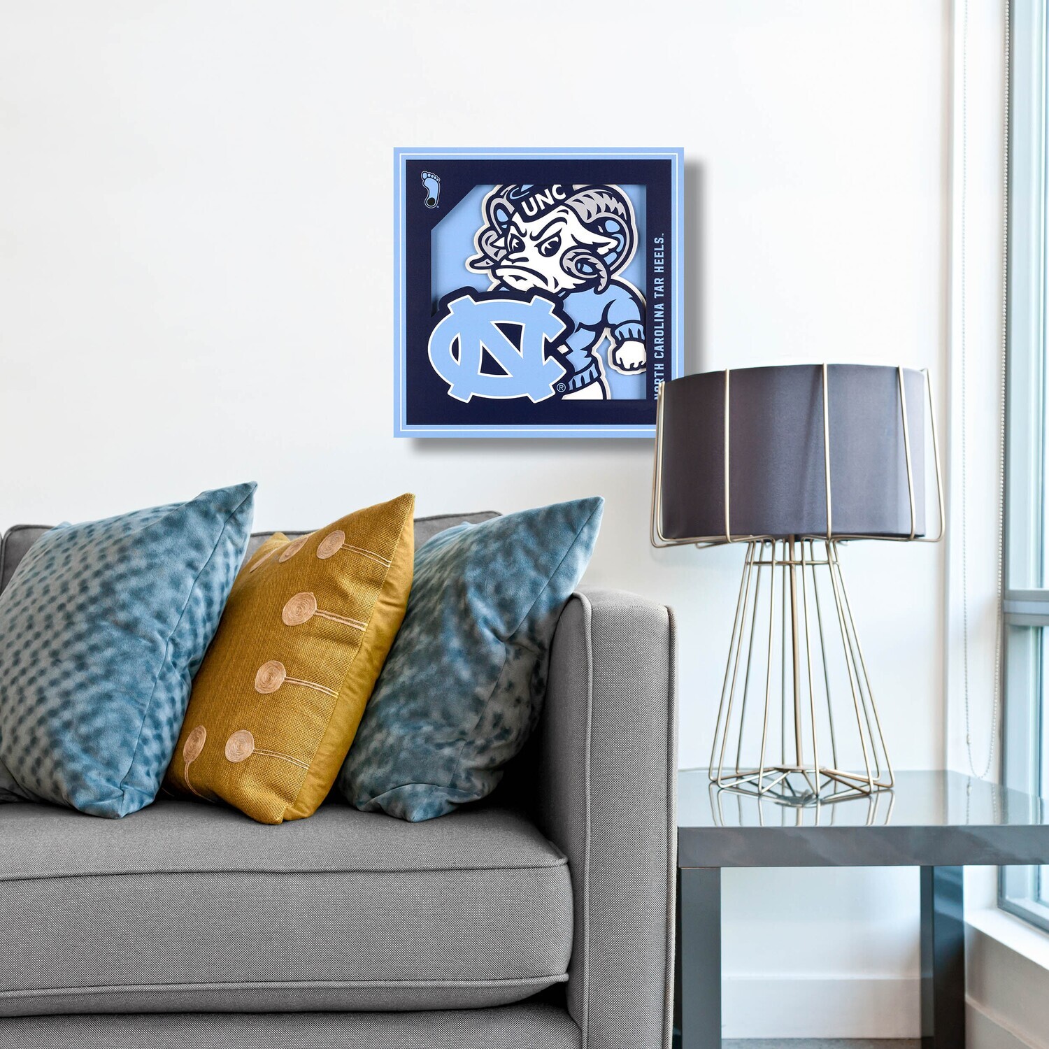 North Carolina Tar Heels 12" x 12" 3D Logo Series Wall Art