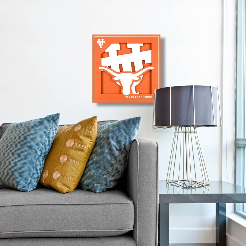 Texas Longhorns 12" x 12" 3D Logo Series Wall Art