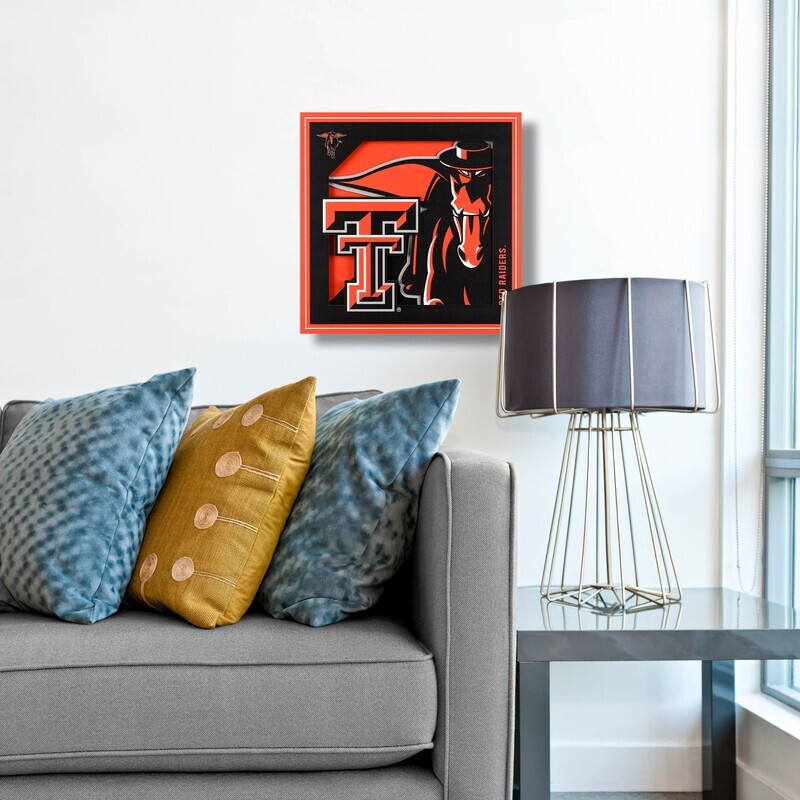 Texas Tech Red Raiders 12" x 12" 3D Logo Series Wall Art