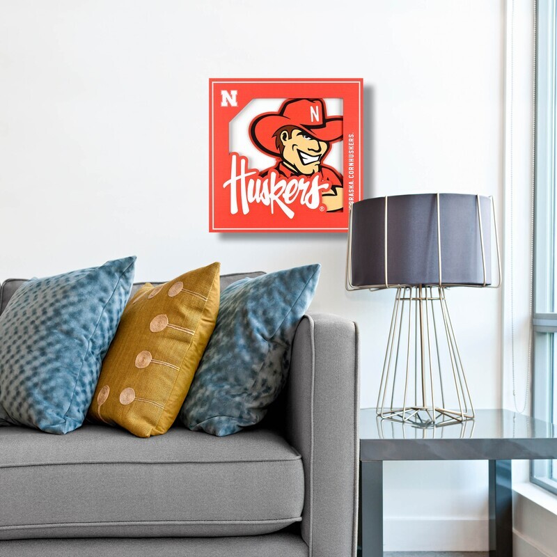 Nebraska Cornhuskers 12" x 12" 3D Logo Series Wall Art