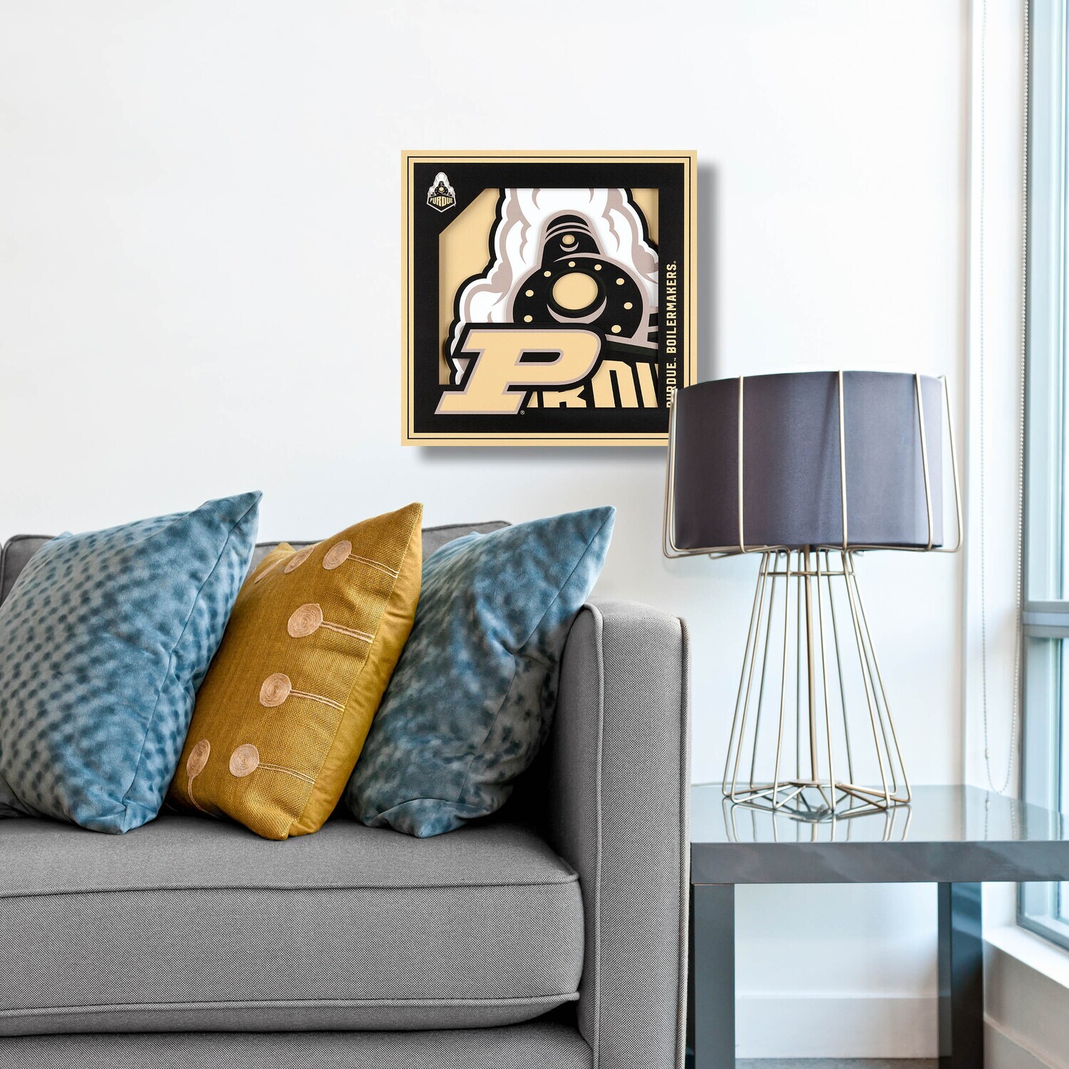 Purdue Boilermakers 12" x 12" 3D Logo Series Wall Art
