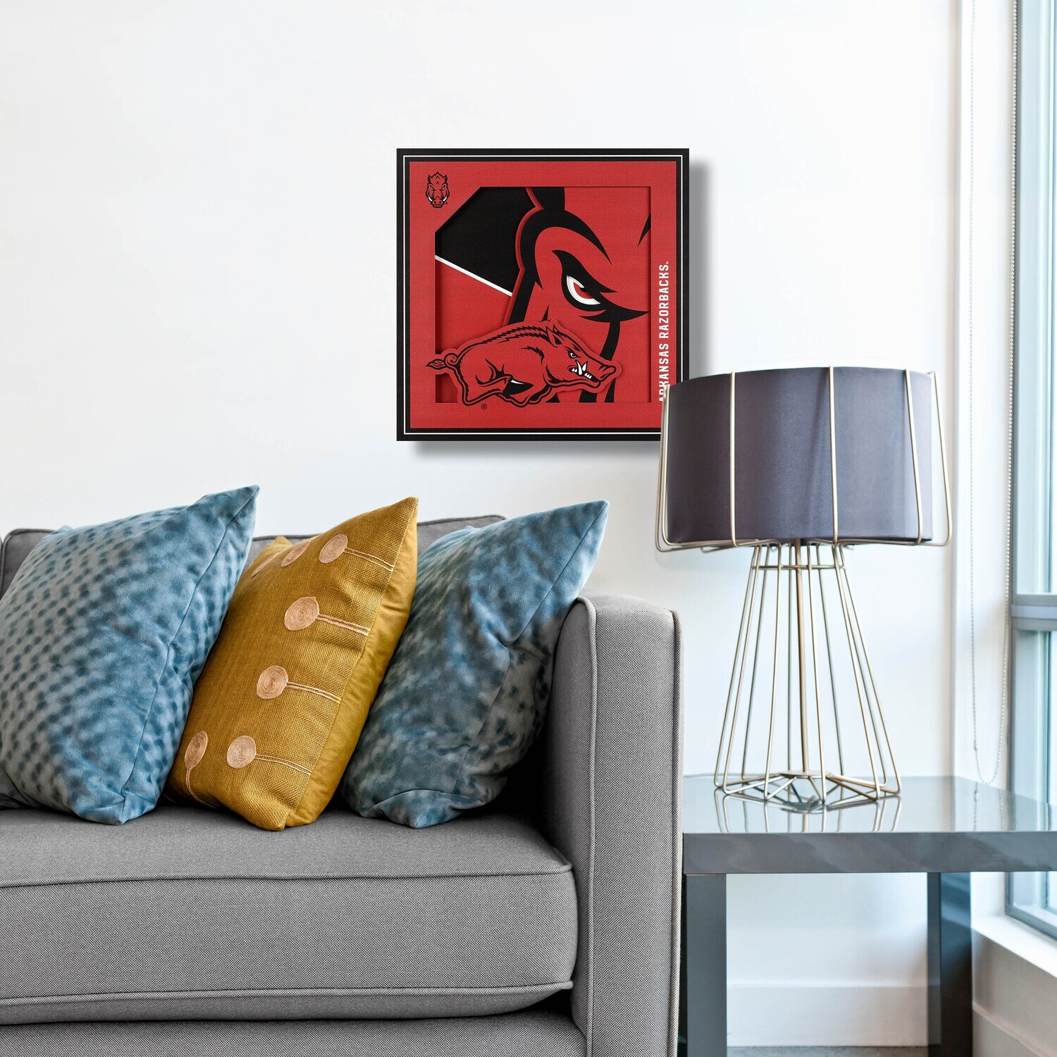 Arkansas Razorbacks 12" x 12" 3D Logo Series Wall Art