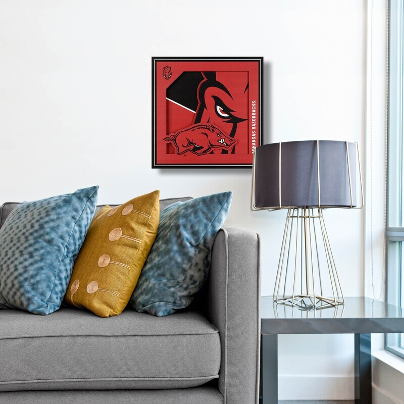 Arkansas Razorbacks 12" x 12" 3D Logo Series Wall Art