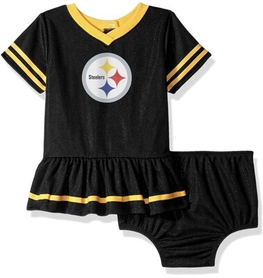 Pittsburgh Steelers Gerber Baby Girl Dress and Diaper Cover Set