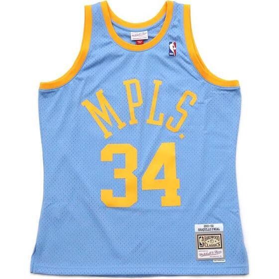 Los Angeles Lakers Shaquille O'Neal 2001-02 Men's Baby Blue Mitchell & Ness Swingman Jersey