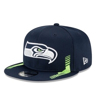 Seattle Seahawks Men's New Era Navy NFL Sideline Home 9FIFTY Snapback Adjustable Hat