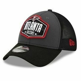 Atlanta Falcons Men's New Era Black NFL Draft 39Thirty Fitted Trucker Hat