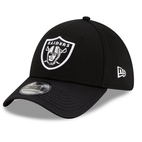 Las Vegas Raiders Men's Black New Era NFL Sideline Road 39Thirty Stretch Fit Hat