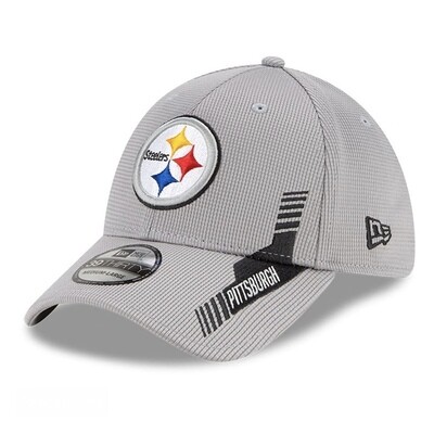 Pittsburgh Steelers Men's Gray New Era NFL Sideline Home 39Thirty Stretch Fit Hat