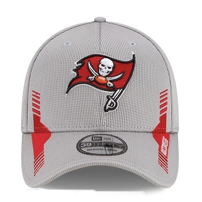 Tampa Bay Buccaneers Gray Men's New Era NFL Sideline Home 39Thirty Stretch Fit Hat