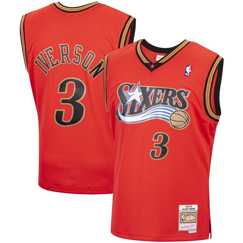 Philadelphia 76ers Allen Iverson 1999-00 Men's Red Mitchell & Ness Reload Swingman Jersey