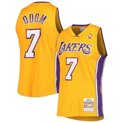 Los Angeles Lakers Lamar Odom 2009-10 Yellow Mitchell & Ness Men’s Swingman Jersey