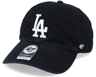 Los Angeles Dodgers Men's Black 47 Brand Clean Up Adjustable Hat