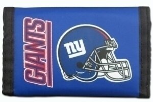 New York Giants Red Lettering Nylon Tri-Fold Wallet