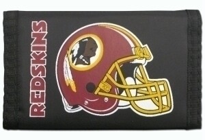 Washington Redskins Name & Logo Nylon Tri-Fold Wallet