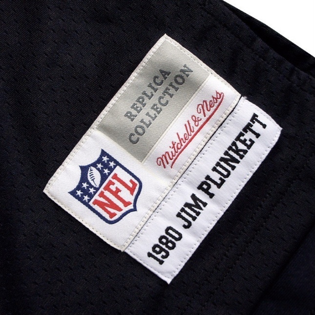 Product Detail  MITCHELL & NESS JIM PLUNKETT 1980 LEGACY JERSEY - Black -  XS