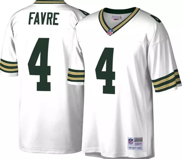 Green Bay Packers Brett Favre 1996  Men's White Mitchell & Ness Legacy Jersey
