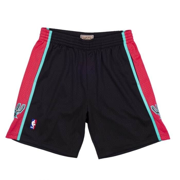 San Antonio Spurs 1998 Men's Black Reload Mitchell & Ness Swingman Shorts