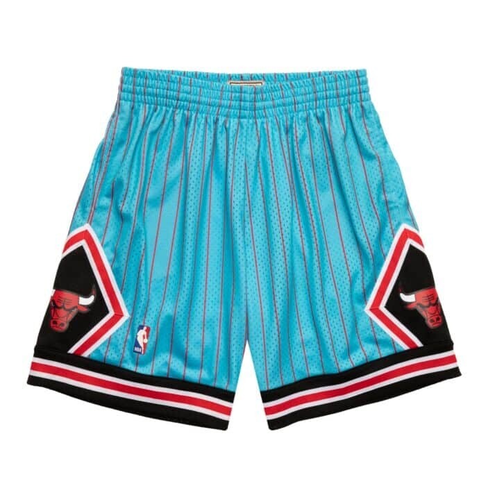 Chicago Bulls 1995 Men's Blue Pinstripe Reload Mitchell & Ness Swingman Shorts