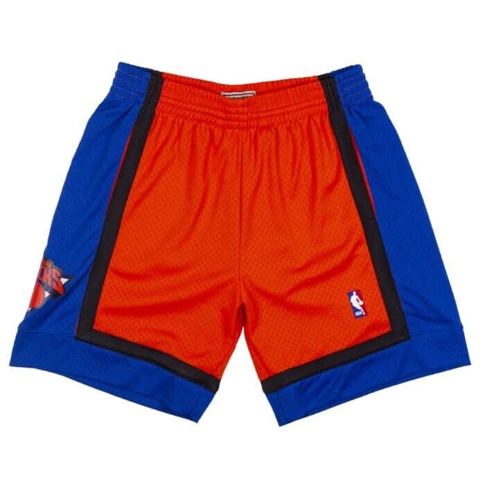 New York Knicks 1998 Men's Orange Reload Mitchell & Ness Swingman Shorts