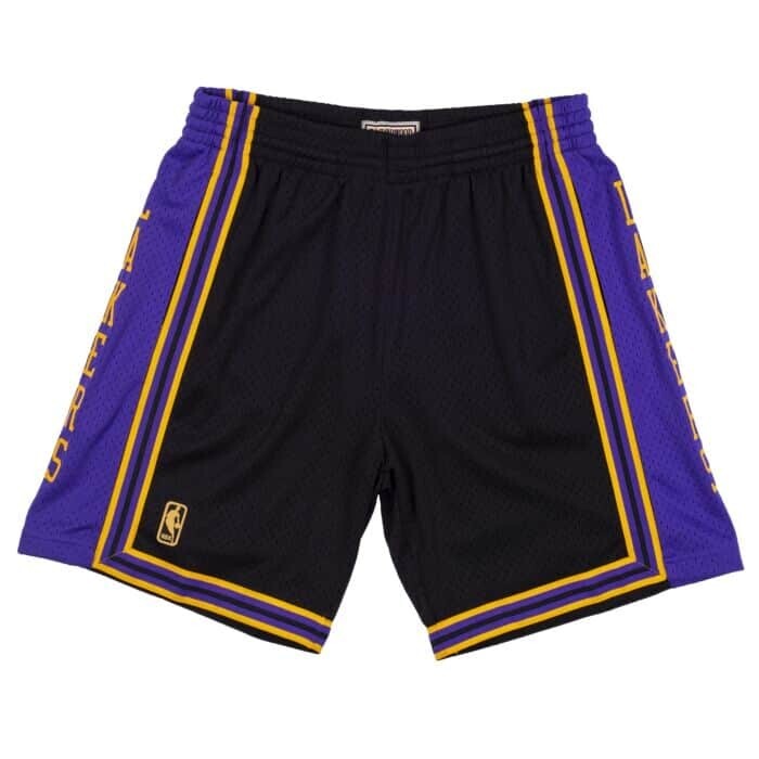 Los Angeles Lakers 1996 Men's Black Reload Mitchell & Ness Swingman Shorts