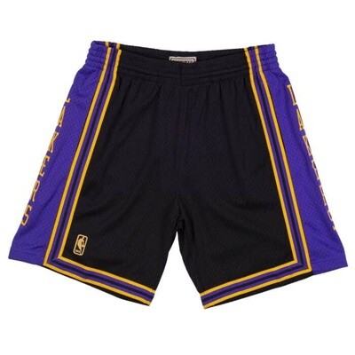 Los Angeles Lakers 1996 Men's Black Reload Mitchell & Ness Swingman Shorts