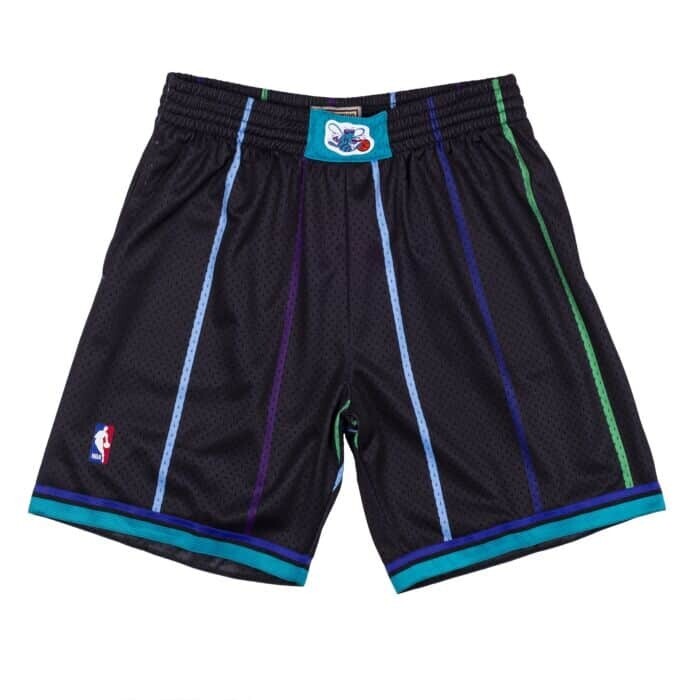 Charlotte Hornets 1992 Men's Black Reload Mitchell & Ness Swingman Shorts