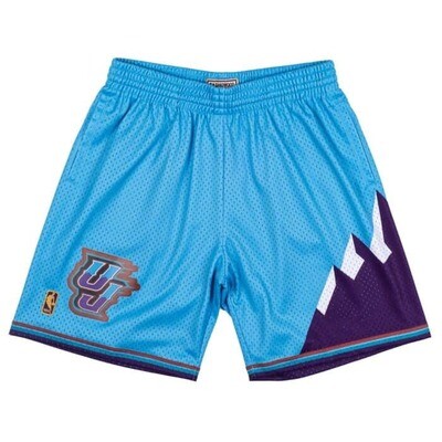 Utah Jazz 1996 Men's Blue Reload Mitchell & Ness Swingman Shorts