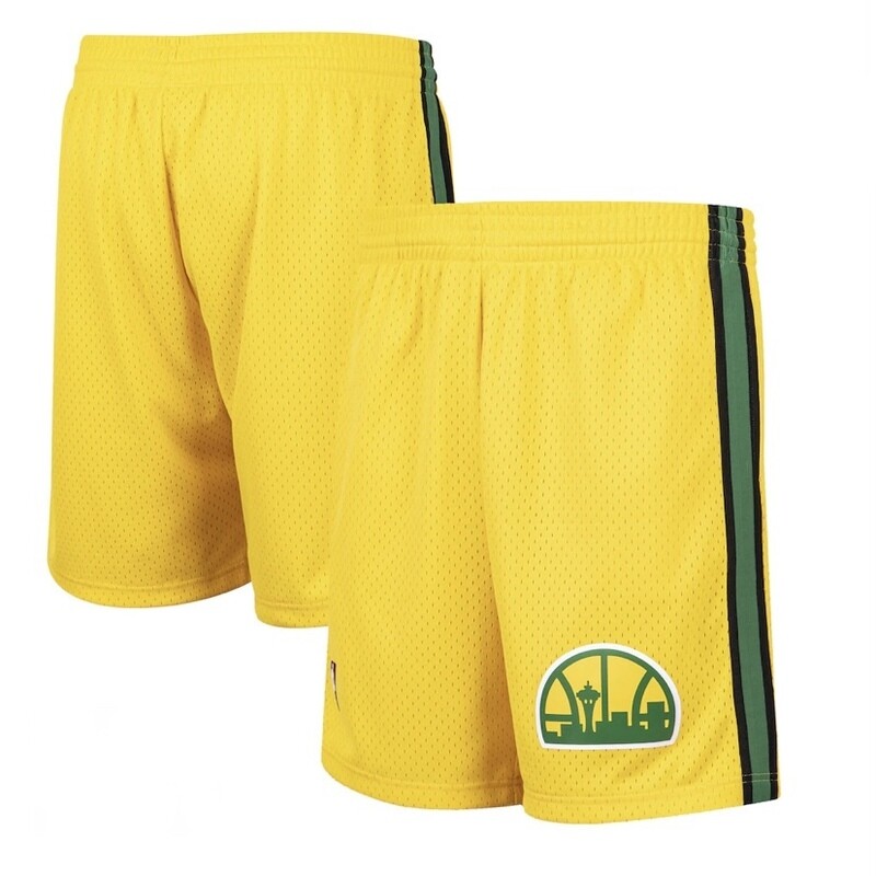 Seattle SuperSonics 1994 Men's Yellow Reload Mitchell & Ness Swingman Shorts