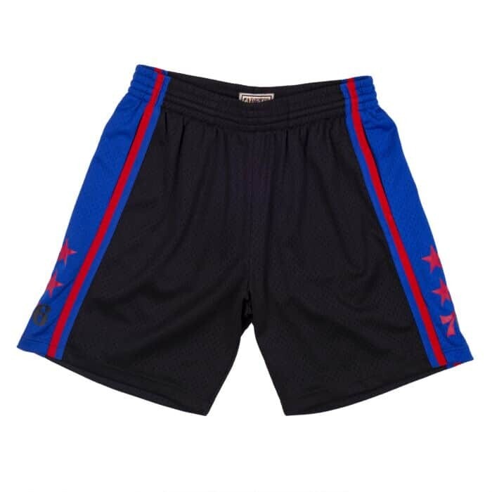Philadelphia 76ers 1976 Men's Black Reload Mitchell & Ness Swingman Shorts