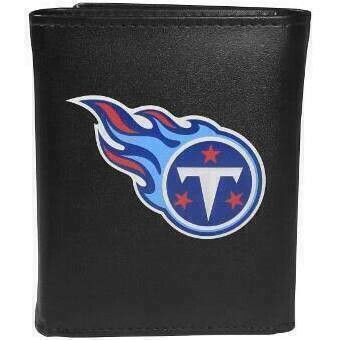 Tennessee Titans Fine Grain Leather Tri-Fold Black Wallet