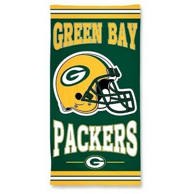 Green Bay Packers Helmet & Logo Beach Towel Green Bay Packers Helmet & Logo Beach Towel