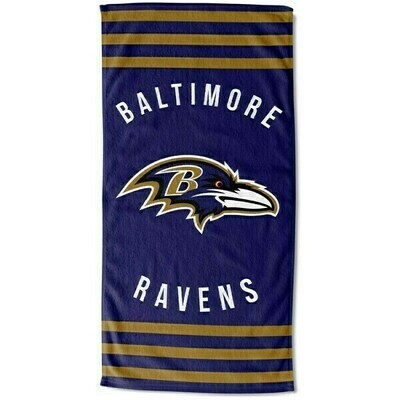 Baltimore Ravens Striped Beach Towel