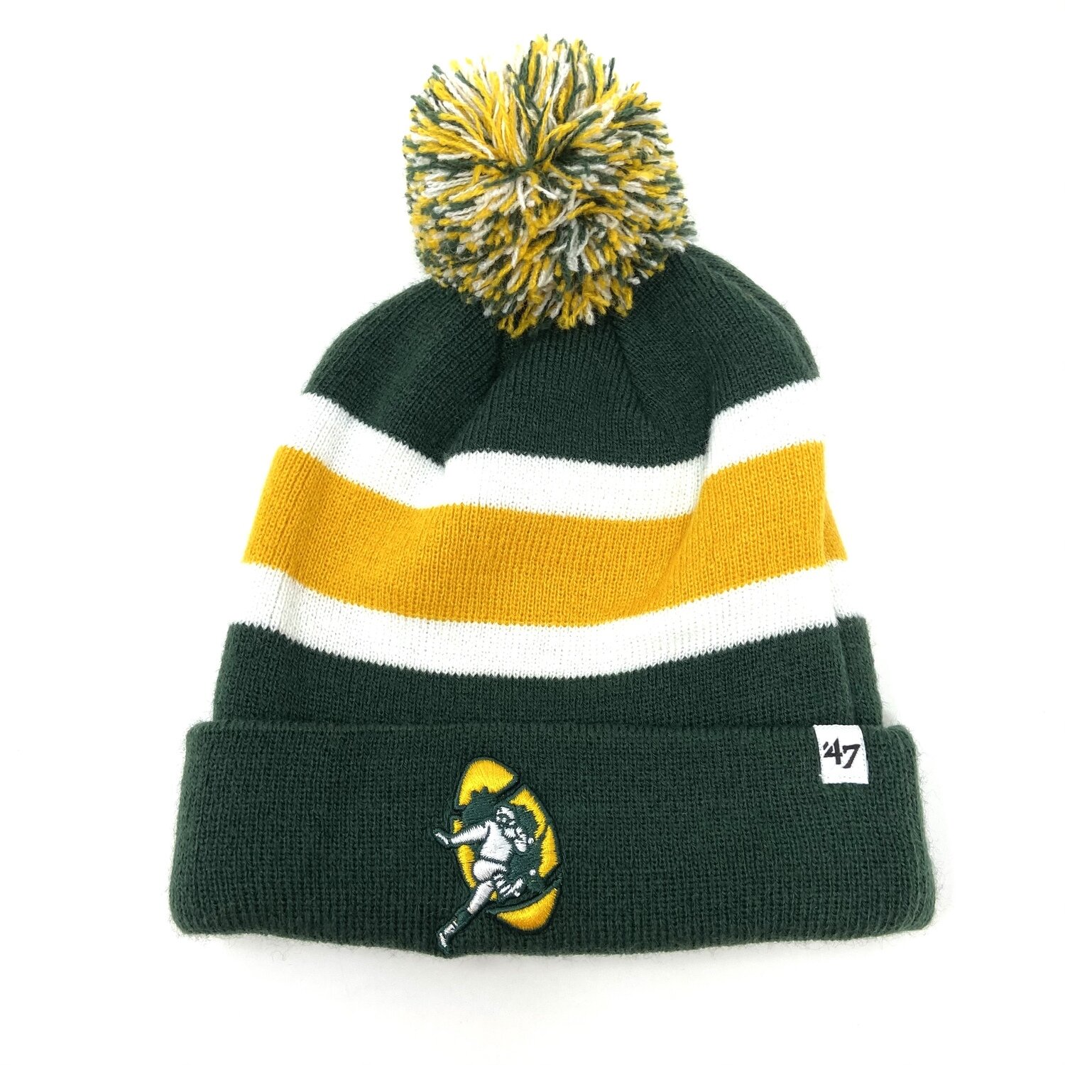 Green Bay Packers Men's 47 Brand Cuffed Pom Knit Hat