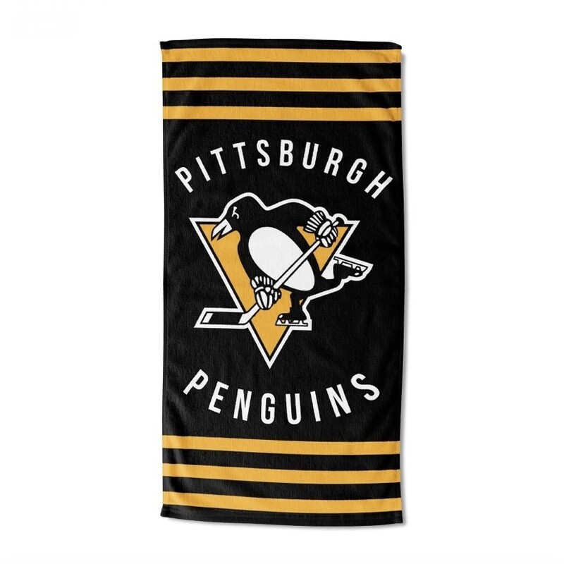 Pittsburgh Penguins Striped Beach Towel Pittsburgh Penguins Striped Beach Towel