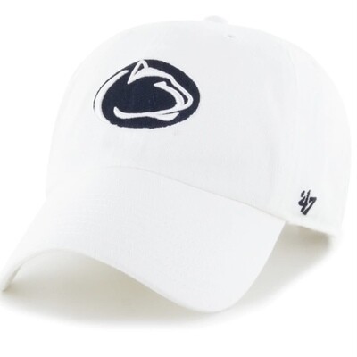 Penn State Nittany Lions Men’s White 47 Brand Clean Up Adjustable Hat