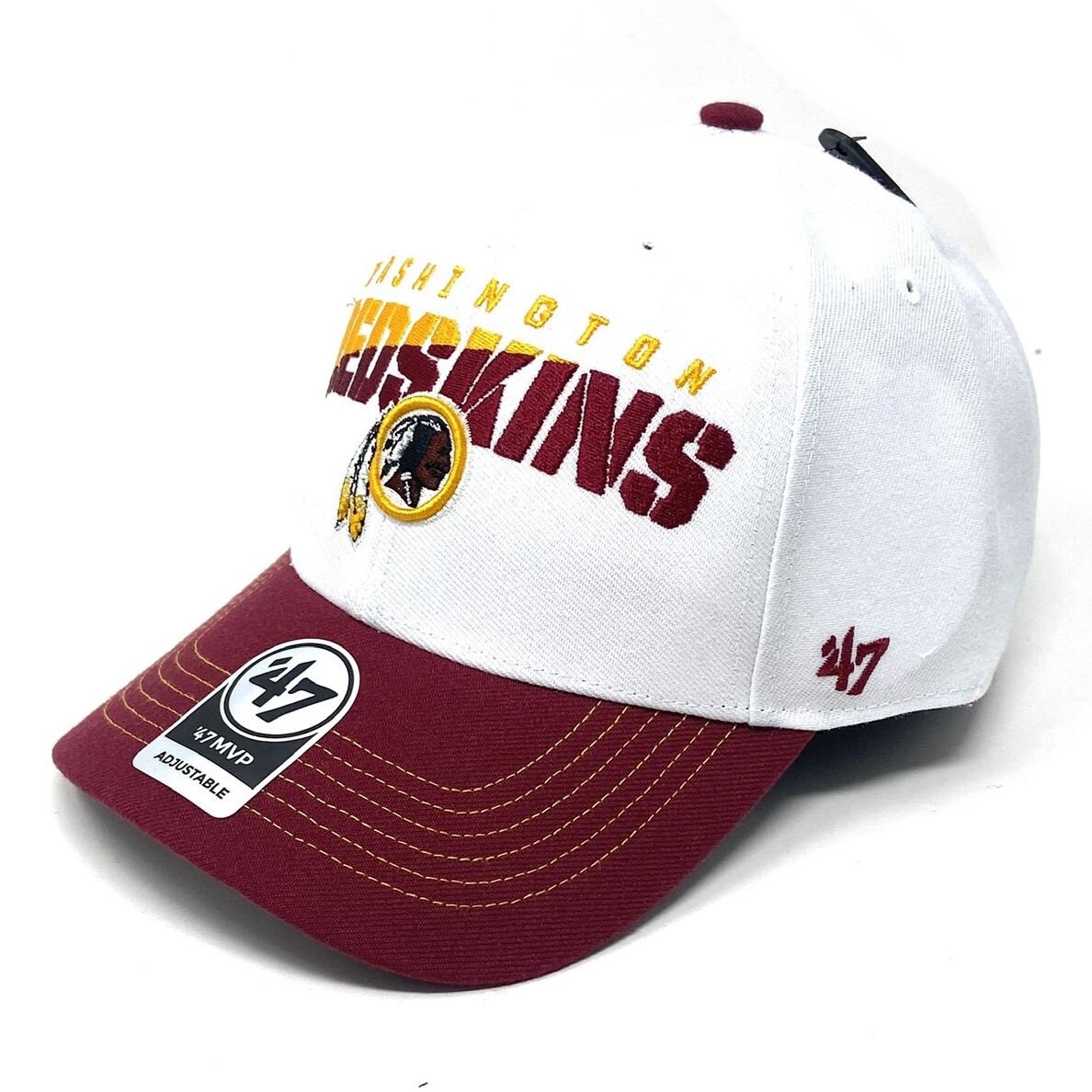 Washington Redskins White 47 Brand MVP Adjustable Hat