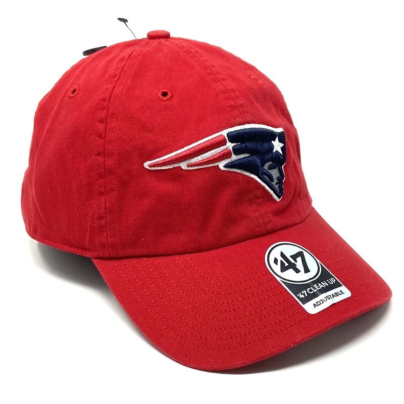 New England Patriots Men’s Red 47 Brand Clean Up Adjustable Hat New England Patriots Men’s Red 47 Brand Clean Up Adjustable Hat