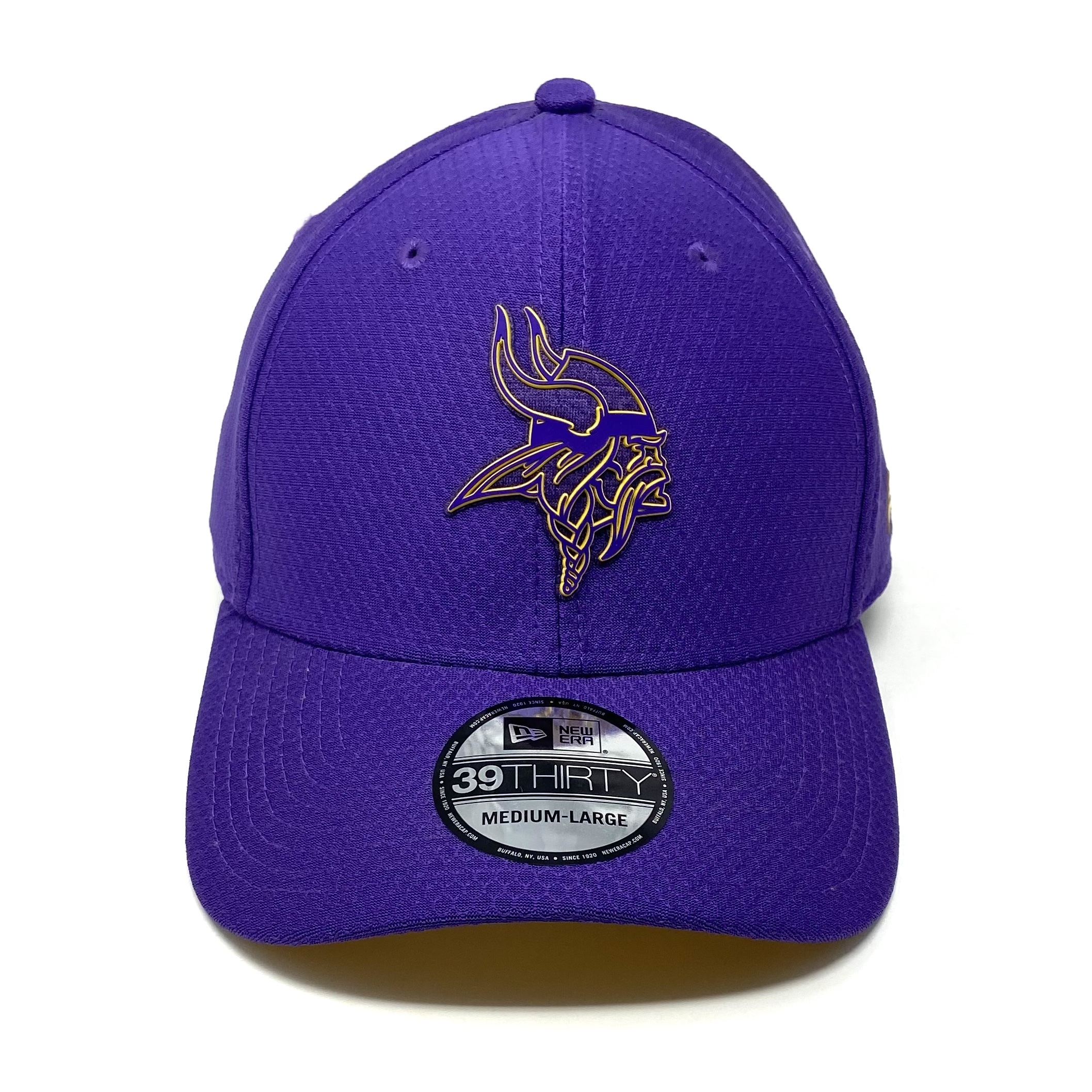 New Era Men's Minnesota Vikings Training Camp Black 39Thirty Stretch Fit Hat