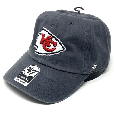 Kansas City Chiefs Men’s Grey 47 Brand Clean Up Adjustable Hat