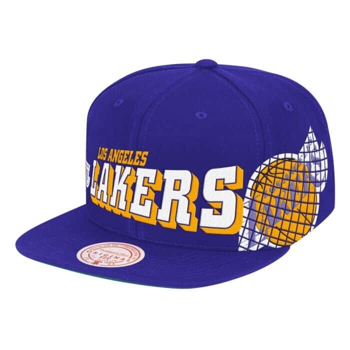 Men's Mitchell & Ness Purple Los Angeles Lakers The Grid Snapback Hat